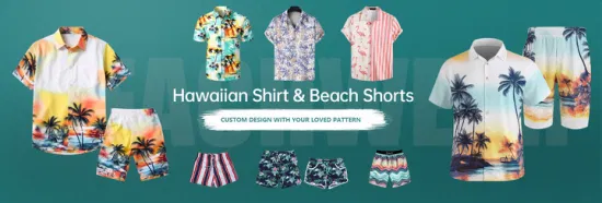 2023 Sommer-Hot-Sale-Individuell bedrucktes, bequemes Sommer-Strand-Hawaiihemd mit niedrigem Mindestbestellwert