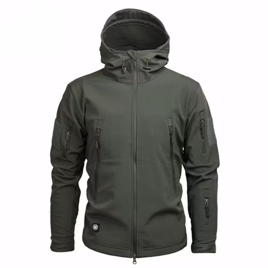 Herren-Softshell-Outdoor-Taktikjacke, wasserdichte Tarn-Kampfjacke, versteckter Kapuzenmantel, Windjacke